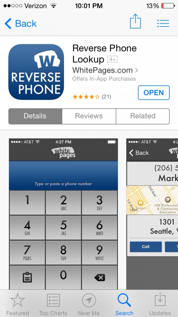 App Review Reverse Phone Lookup  by WhitePages com Best 