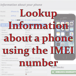 Lookup phone details using an IMEI number