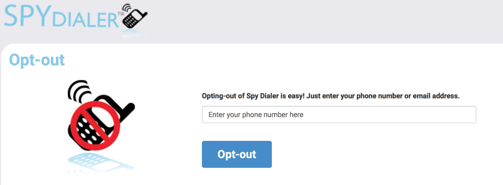 spy dialer opt out