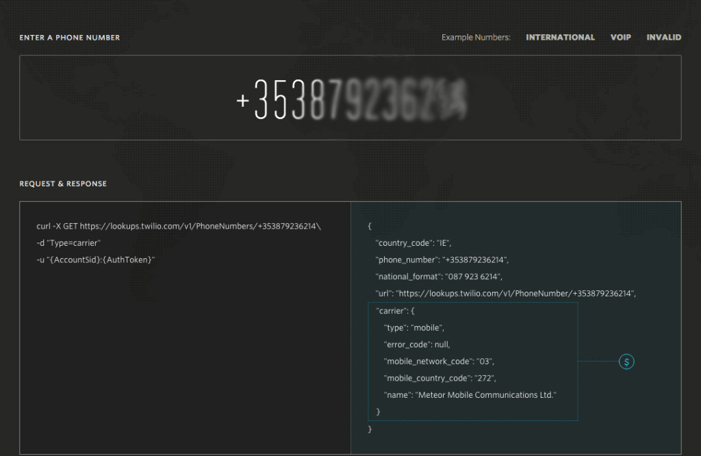 Twilio Phone Number Lookup