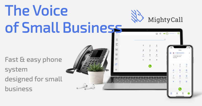 mightycall banner image on their homepage