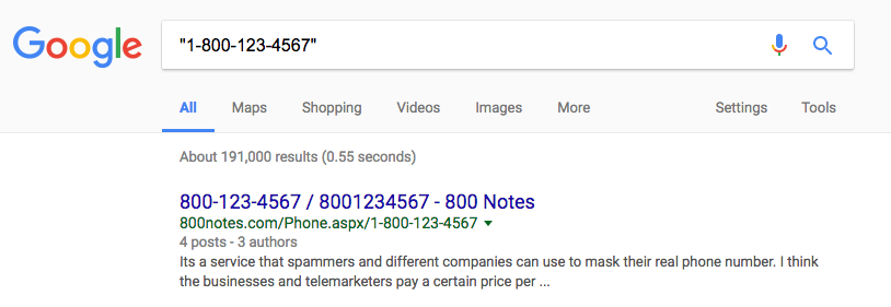 google phone number search engine