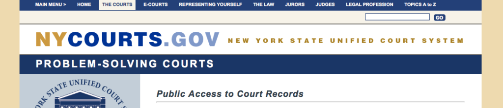 user a website like the new york courts government website to lookup phone numbers